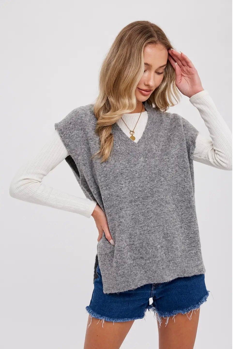 Keeping It Real Oversized Crop Vest