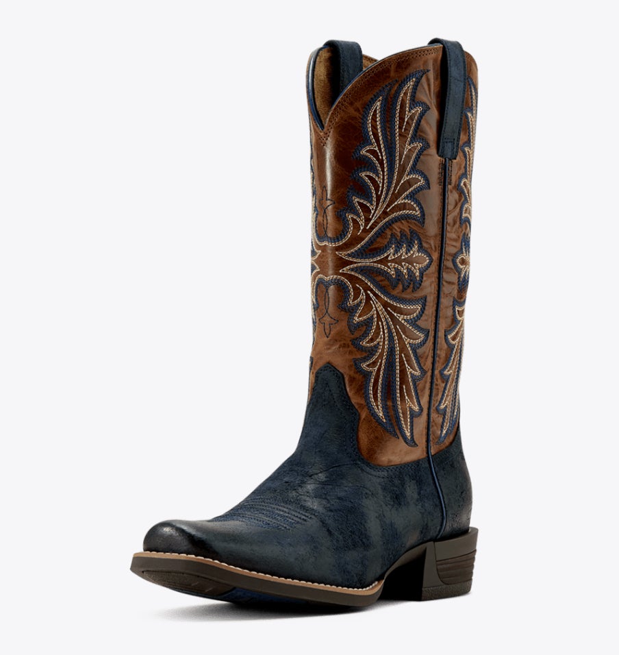 Midnight Blue Hustler Cowboy Boot by Ariat 10061157 CrossRail Apparel