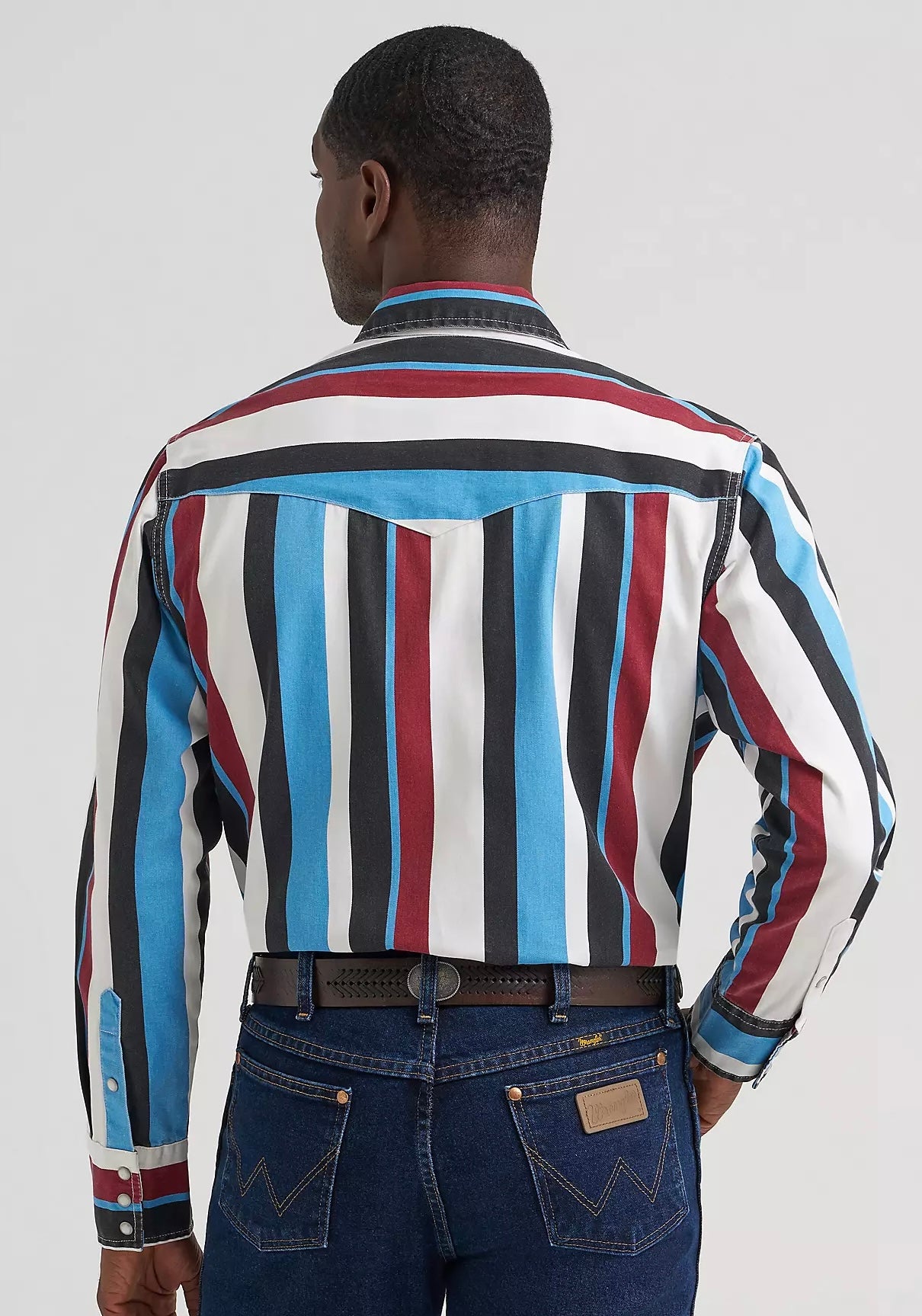 Men's Vintage-Inspired Brushpopper Western Snap Shirt in Blue