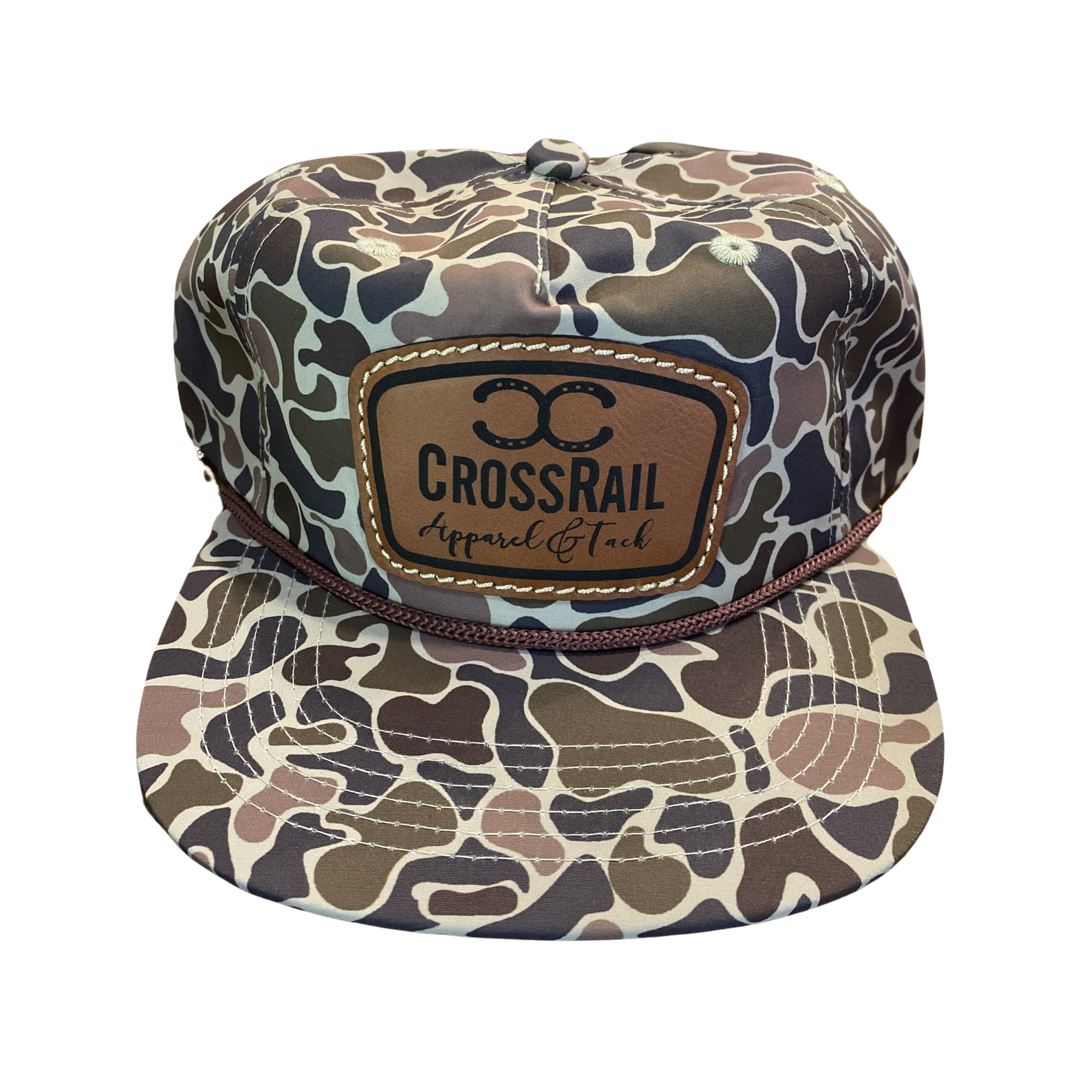 CrossRail Bayou Breakup Camo Rope Hat Leather Patch CrossRail Apparel