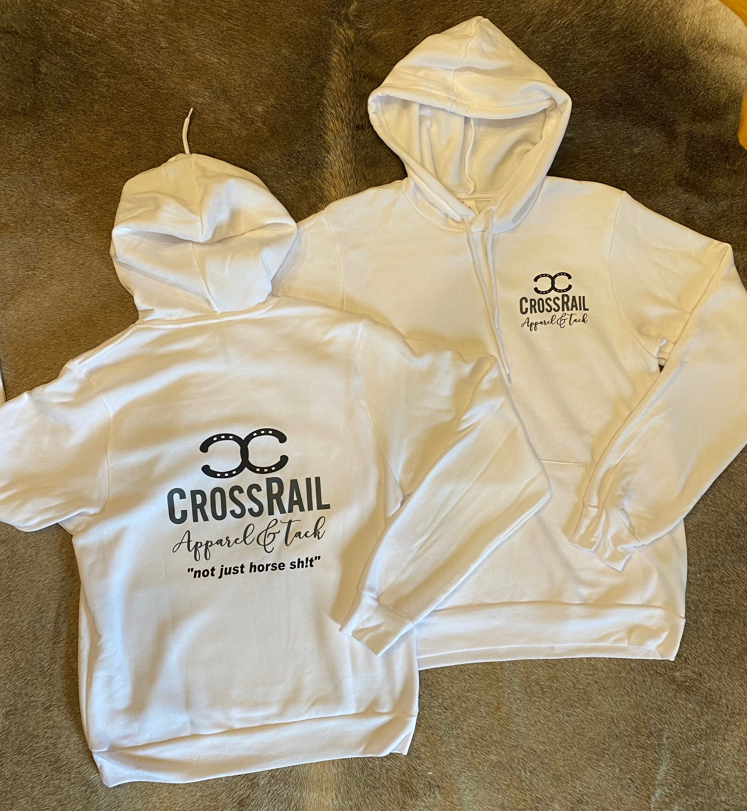 White "not just horse" Hoodie by Crossrail CrossRail Apparel & Tack