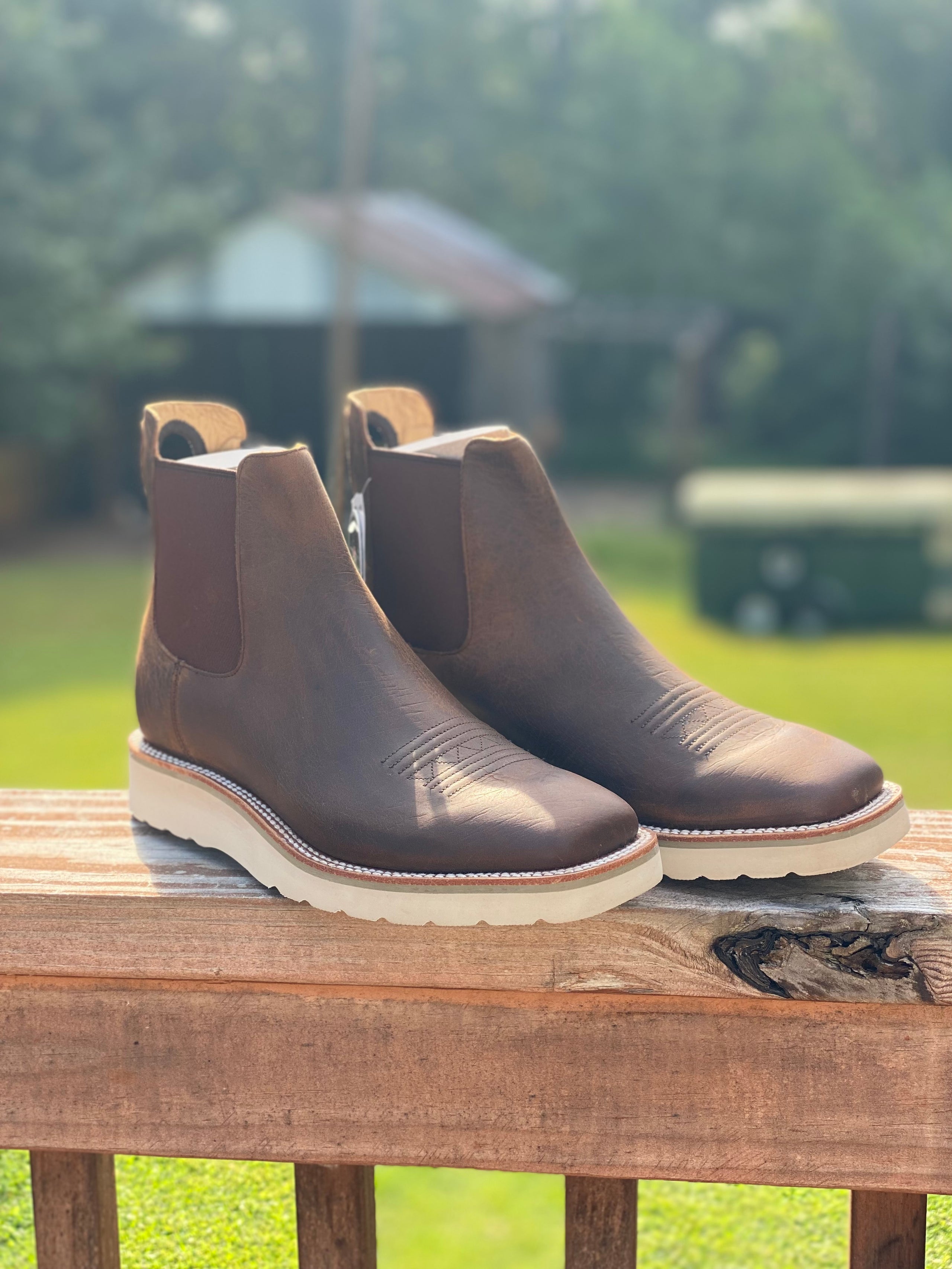 Horsepower Men s Distressed Bison Swedge Boots HP2202 CrossRail Apparel Tack